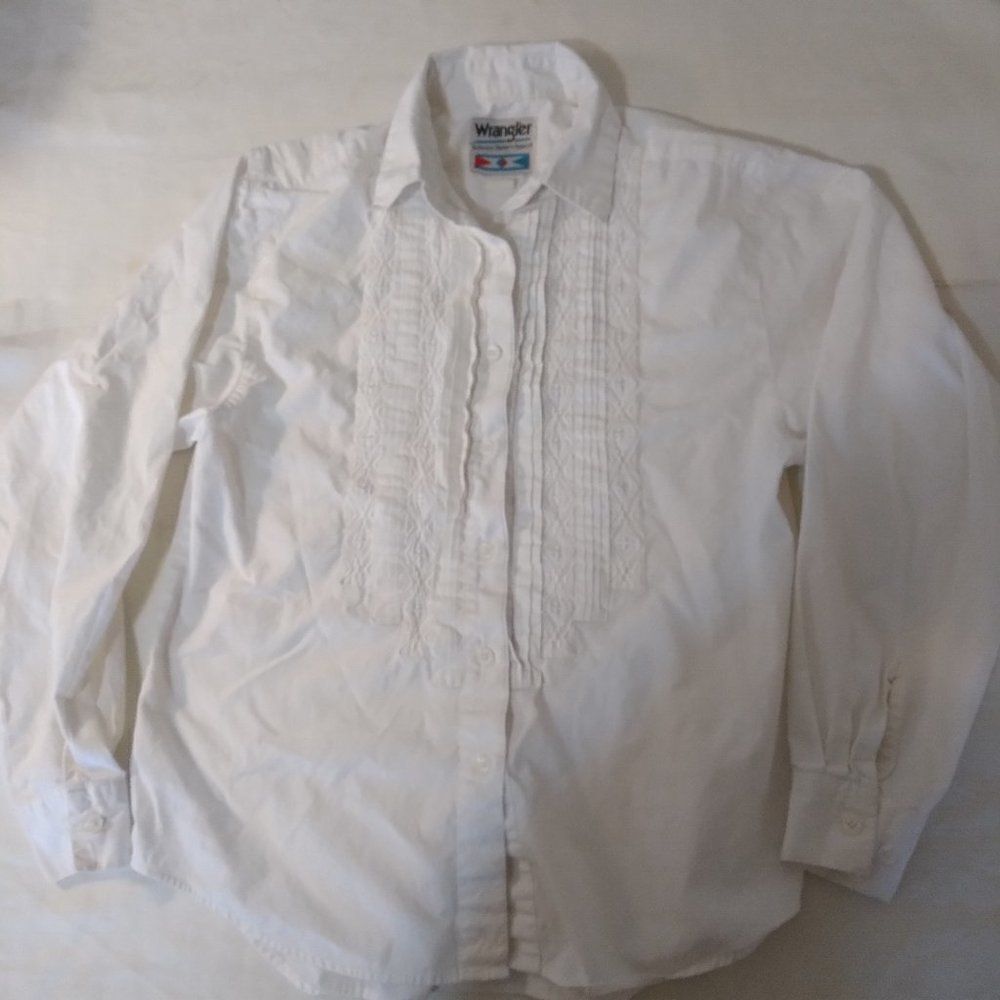Vintage Wrangler Western White Button Down Shirt